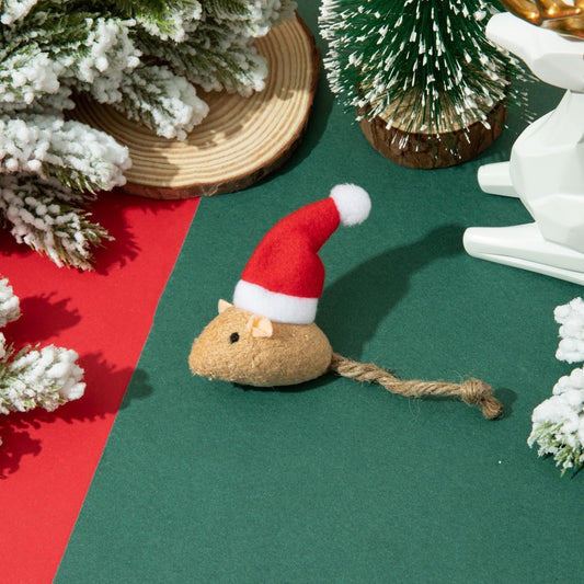 Darzheoy Catnip Toys Interactive Toy Christmas Hat Costume Plush Mouse Shaped Cat Toys for Cat Kitten Indoor D V1189-WXFWAL-20260326-01844