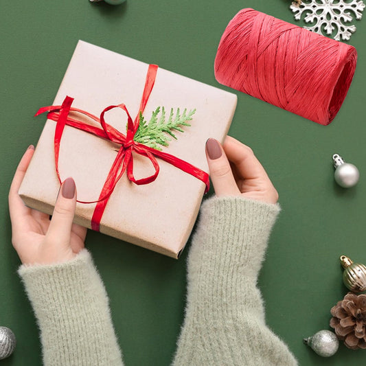 Darzheoy Raffia Ribbon, Christmas Gift Wrapping Raffia Paper String Ribbon Packing Paper Twine for Craft DIY V1189-WXFWAL-20260326-01848