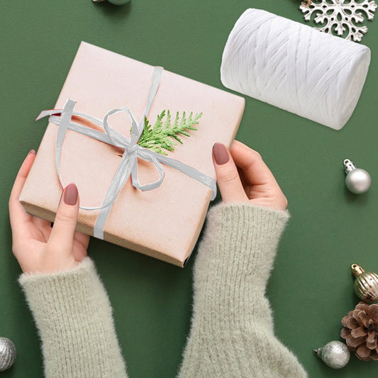Darzheoy Raffia Ribbon, Christmas Gift Wrapping Raffia Paper String Ribbon Packing Paper Twine for Craft DIY V1189-WXFWAL-20260326-01849
