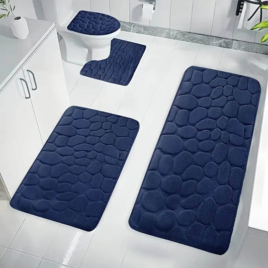 Kdkad Bathroom Rugs Sets 4 Piece, Non Slip Memory Foam Bathroom Rugs, Machine Wash Bathroom Mat Set, Water V1189-WXFWAL-20260326-01929