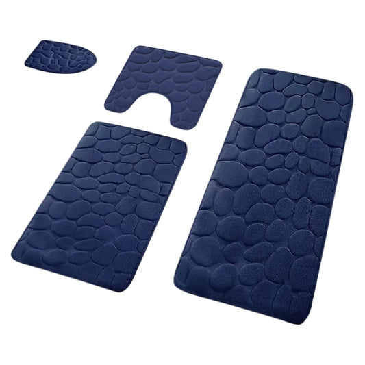 Kdkad Bathroom Rugs Sets 4 Piece, Non Slip Memory Foam Bathroom Rugs, Machine Wash Bathroom Mat Set, Water V1189-WXFWAL-20260326-01929