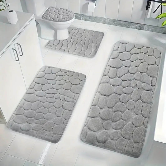 Kdkad Bathroom Rugs Sets 4 Piece, Non Slip Memory Foam Bathroom Rugs, Machine Wash Bathroom Mat Set, Water V1189-WXFWAL-20260326-01931