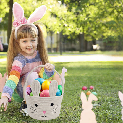 Darzheoy Easter Basket for Boys Girls Easter Bunny Basket with Rabbit Ears, Easter Egg Hunting Basket Easter V1189-WXFWAL-20260326-01966