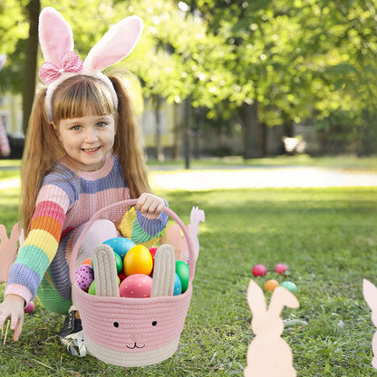 Darzheoy Easter Basket for Boys Girls Easter Bunny Basket with Rabbit Ears, Easter Egg Hunting Basket Easter V1189-WXFWAL-20260326-01967