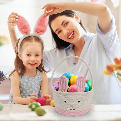 Darzheoy Easter Basket for Boys Girls Easter Bunny Basket with Rabbit Ears, Easter Egg Hunting Basket Easter V1189-WXFWAL-20260326-01968