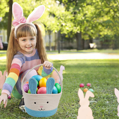 Darzheoy Easter Basket for Boys Girls Easter Bunny Basket with Rabbit Ears, Easter Egg Hunting Basket Easter V1189-WXFWAL-20260326-01969