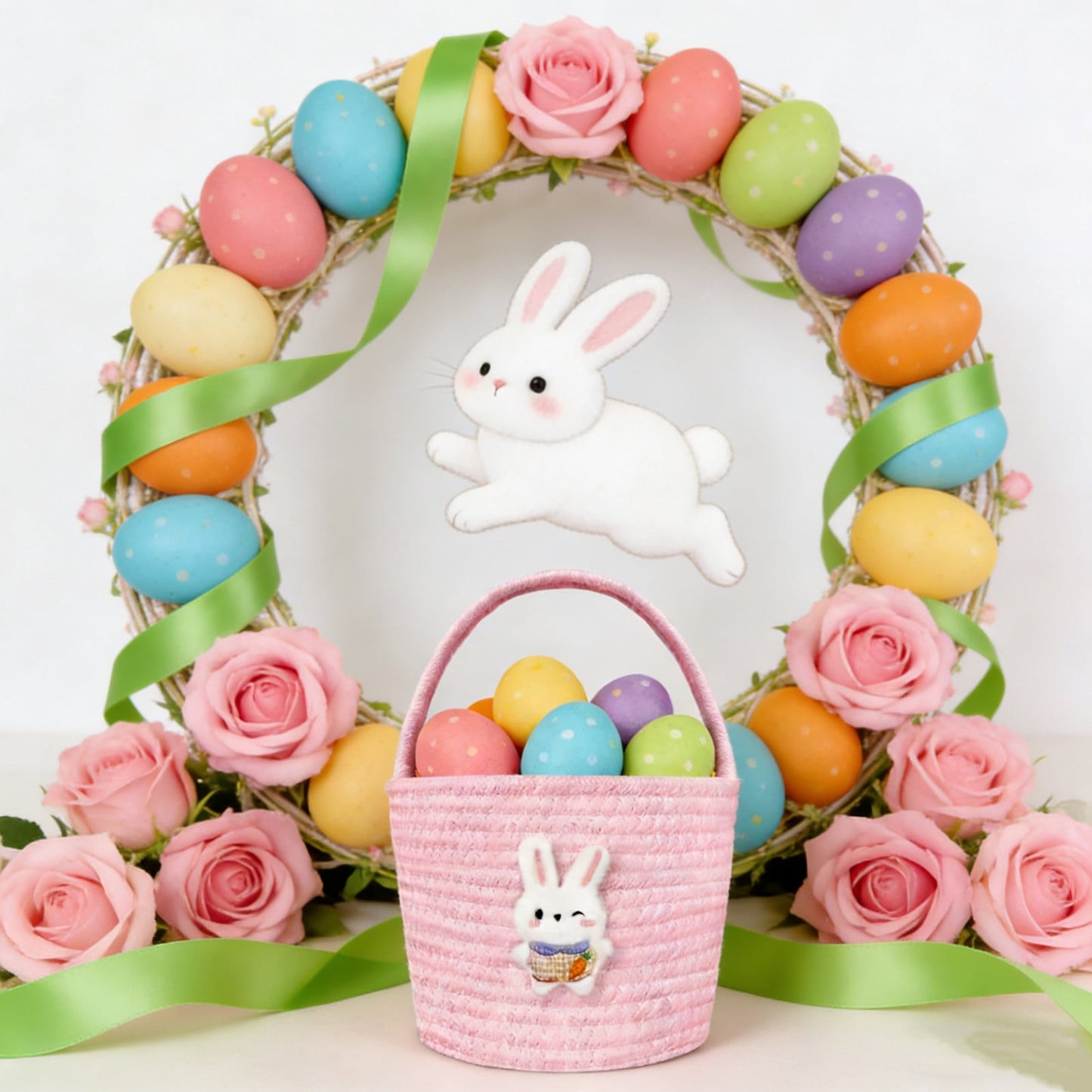 Darzheoy Easter Basket for Boys Girls Easter Bunny Basket with Rabbit Ears, Easter Egg Hunting Basket Easter V1189-WXFWAL-20260326-01970