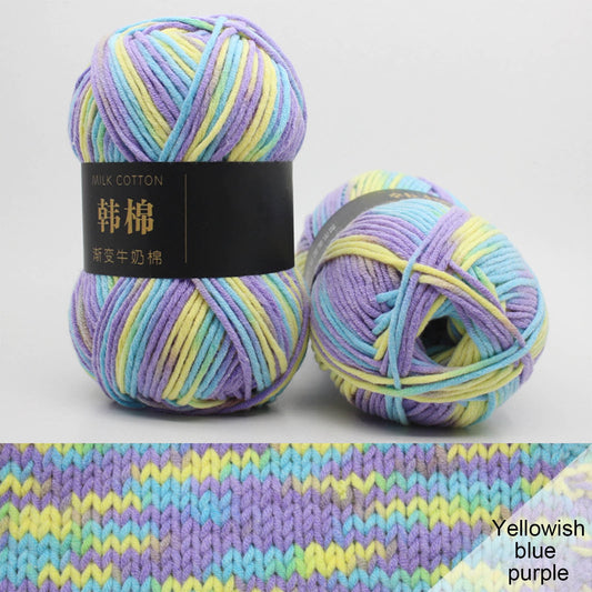 AYktou Cotton Yarn - Multicolor Rainbows Yarn,50 gram Skeins,26 Colors Available,7 Strands Of Combed Milk V1189-WXFWAL-20260326-01974