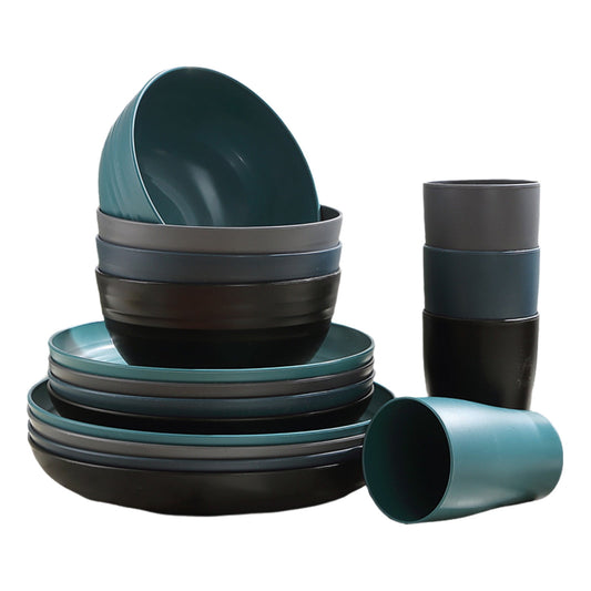 Darzheoy 16 Pieces Kitchen Dinnerware Set, Service for 8, Dinner Plates, Dessert Plate, Cereal Bowls, Cups, V1189-WXFWAL-20260326-02059