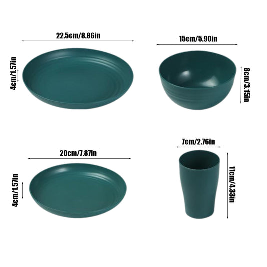 Darzheoy 16 Pieces Kitchen Dinnerware Set, Service for 8, Dinner Plates, Dessert Plate, Cereal Bowls, Cups, V1189-WXFWAL-20260326-02059
