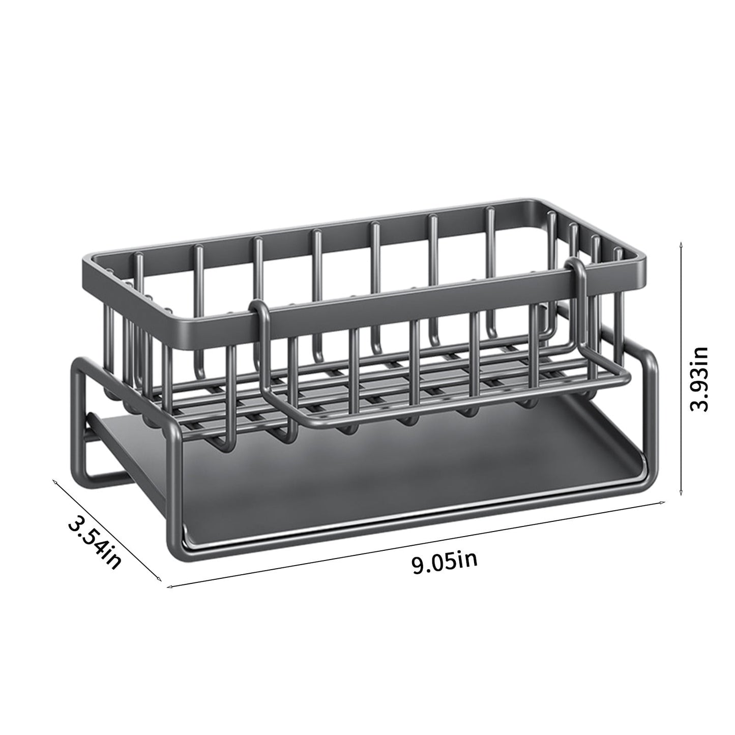 Kdkad Kitchen Sink Sponge Holder, Sponge Holder Kitchen Sink Caddy Organizer with Dish Brush Holder, V1189-WXFWAL-20260326-02089