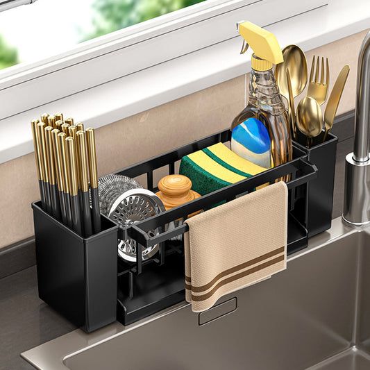 Kdkad Kitchen Sink Sponge Holder, Sponge Holder Kitchen Sink Caddy Organizer with Dish Brush Holder, V1189-WXFWAL-20260326-02094