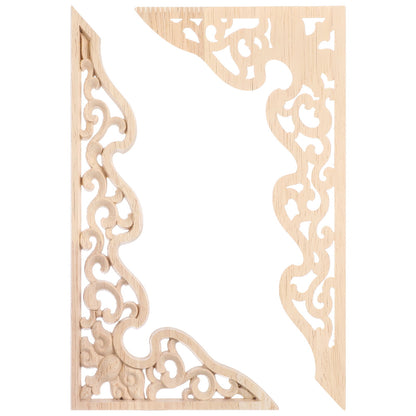 2 Pcs Long Furniture Carvings Wainscoting for Wall Wood Decorative Piece Office V1189-WXFWAL-20260326-02098