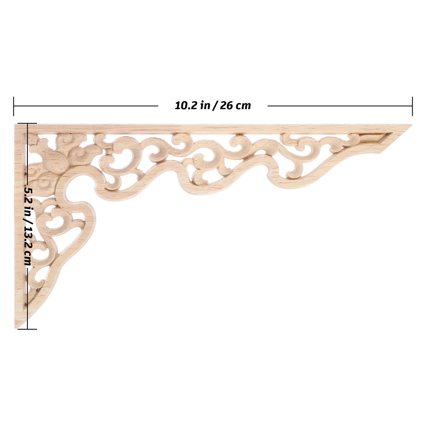 2 Pcs Long Furniture Carvings Wainscoting for Wall Wood Decorative Piece Office V1189-WXFWAL-20260326-02098