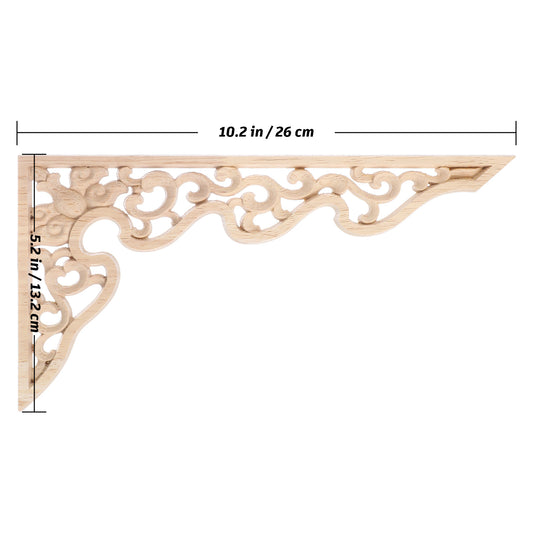 2 Pcs Long Furniture Carvings Wainscoting for Wall Wood Decorative Piece Office V1189-WXFWAL-20260326-02098