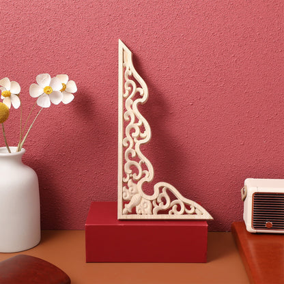 2 Pcs Long Furniture Carvings Wainscoting for Wall Wood Decorative Piece Office V1189-WXFWAL-20260326-02098