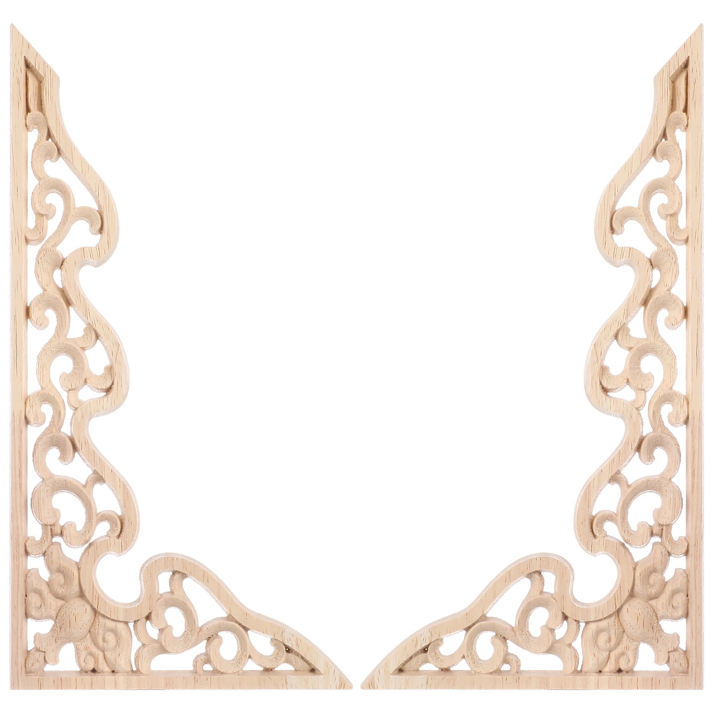 2 Pcs Long Furniture Carvings Wainscoting for Wall Wood Decorative Piece Office V1189-WXFWAL-20260326-02098