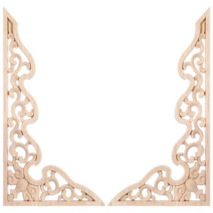 2 Pcs Long Furniture Carvings Wainscoting for Wall Wood Decorative Piece Office V1189-WXFWAL-20260326-02098
