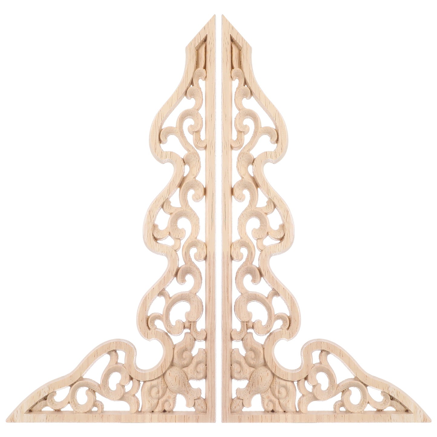 2 Pcs Long Furniture Carvings Wainscoting for Wall Wood Decorative Piece Office V1189-WXFWAL-20260326-02098