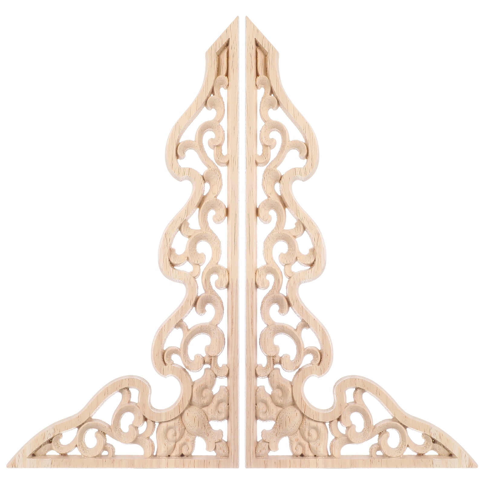 2 Pcs Long Furniture Carvings Wainscoting for Wall Wood Decorative Piece Office V1189-WXFWAL-20260326-02098