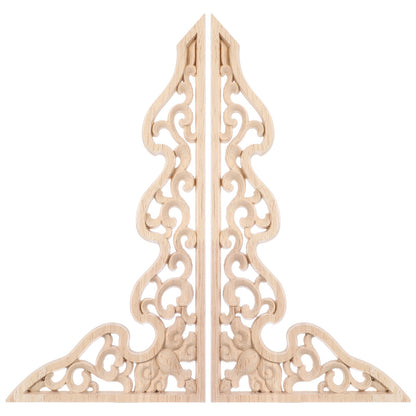 2 Pcs Long Furniture Carvings Wainscoting for Wall Wood Decorative Piece Office V1189-WXFWAL-20260326-02098
