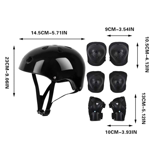 Darzheoy Kids Helmet Knee Elbow Pads Wrist Guard Sport Protective Gear Adjustable Scooter Skateboard Roller V1189-WXFWAL-20260326-02099