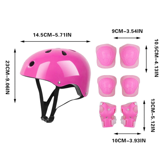 Darzheoy Kids Helmet Knee Elbow Pads Wrist Guard Sport Protective Gear Adjustable Scooter Skateboard Roller V1189-WXFWAL-20260326-02101