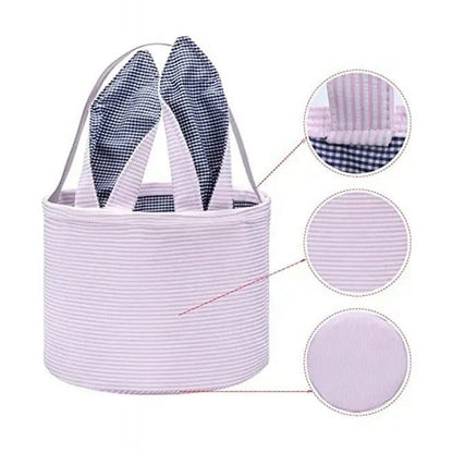 Chmadoxn Cute Personalized Easter Bunny Basket for Kids - Serviceable Plastic Easter Egg Hunt Gift Basket, V1189-WXFWAL-20260326-02105