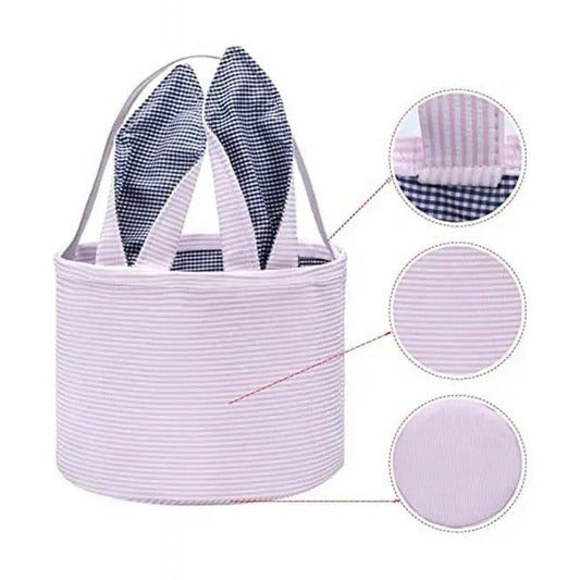 Chmadoxn Cute Personalized Easter Bunny Basket for Kids - Serviceable Plastic Easter Egg Hunt Gift Basket, V1189-WXFWAL-20260326-02105