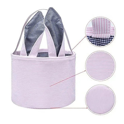 Chmadoxn Cute Personalized Easter Bunny Basket for Kids - Serviceable Plastic Easter Egg Hunt Gift Basket, V1189-WXFWAL-20260326-02105