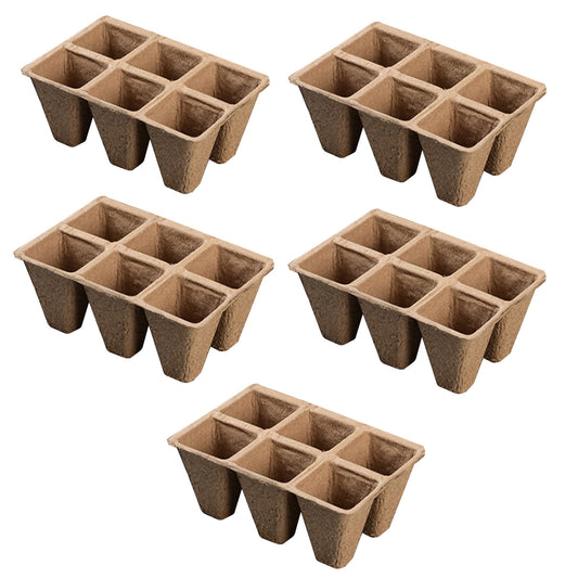 Darzheoy 30 Cells Peat Pots Seed Starter Trays 5 Packs Biodegradable Seedling Pots Germination Trays Organic V1189-WXFWAL-20260326-02113