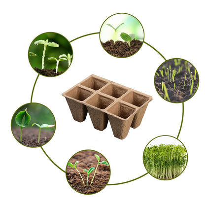 Darzheoy 30 Cells Peat Pots Seed Starter Trays 5 Packs Biodegradable Seedling Pots Germination Trays Organic V1189-WXFWAL-20260326-02113