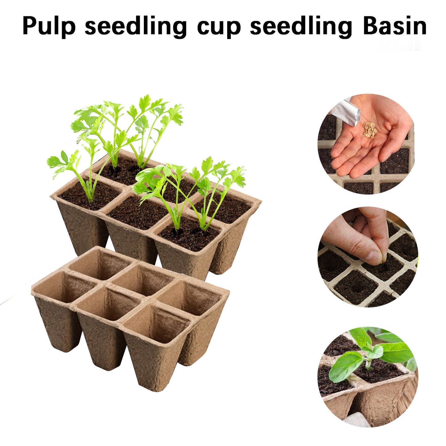 Darzheoy 30 Cells Peat Pots Seed Starter Trays 5 Packs Biodegradable Seedling Pots Germination Trays Organic V1189-WXFWAL-20260326-02113