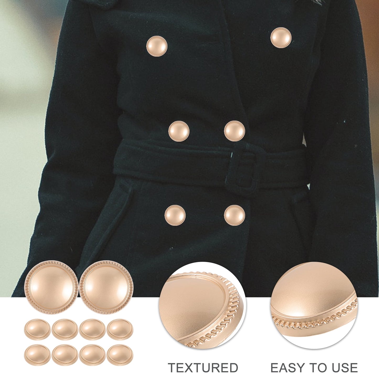 Worgeous 10 Pcs Buttons for Crafts Clothes Replacement Table Decorations Replaceable Cup Lid Travel Golden V1189-WXFWAL-20260326-02116