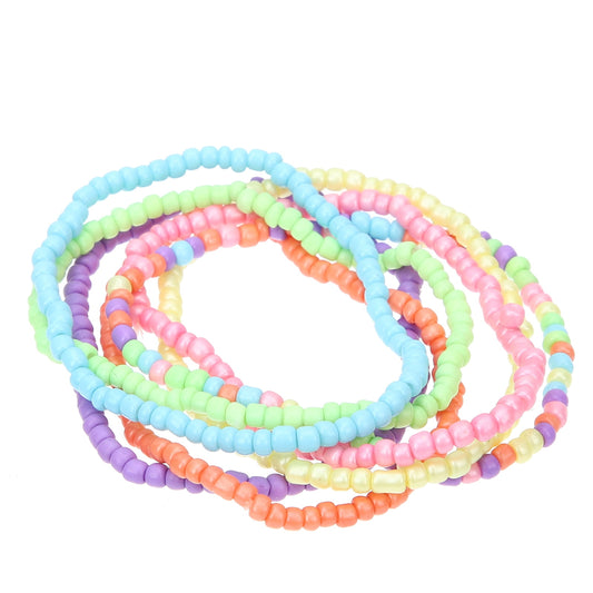 Worgeous 7 Pcs Colorful Bead Bracelets Set for Girls Kids Toddlers Child Jewelry Accessories V1189-WXFWAL-20260326-02117