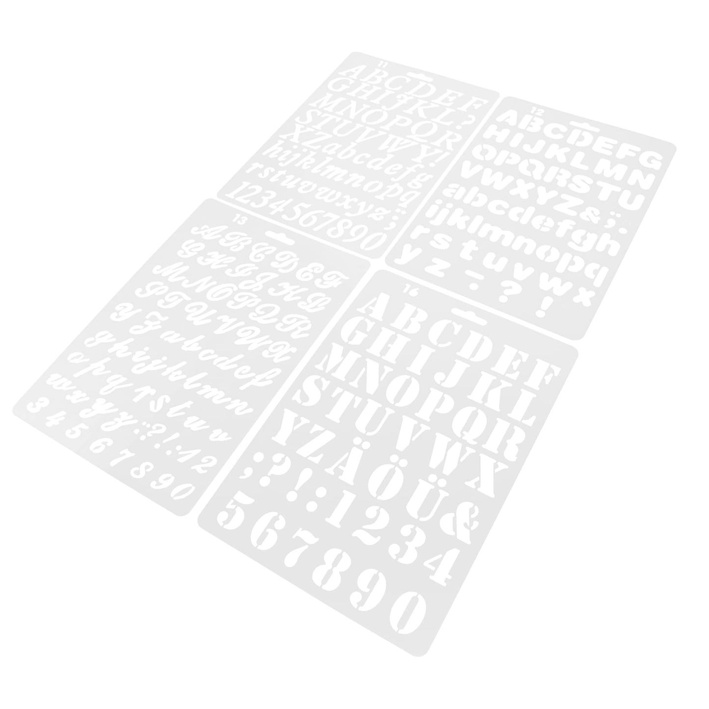 Worgeous 8 Pcs Painting Template Large Number Stencil Printable Cursive Stencils White V1189-WXFWAL-20260326-02123