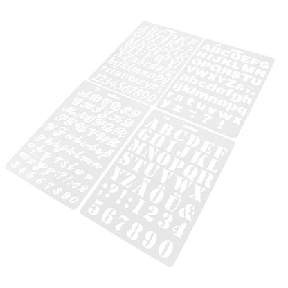 Worgeous 8 Pcs Painting Template Large Number Stencil Printable Cursive Stencils White V1189-WXFWAL-20260326-02123