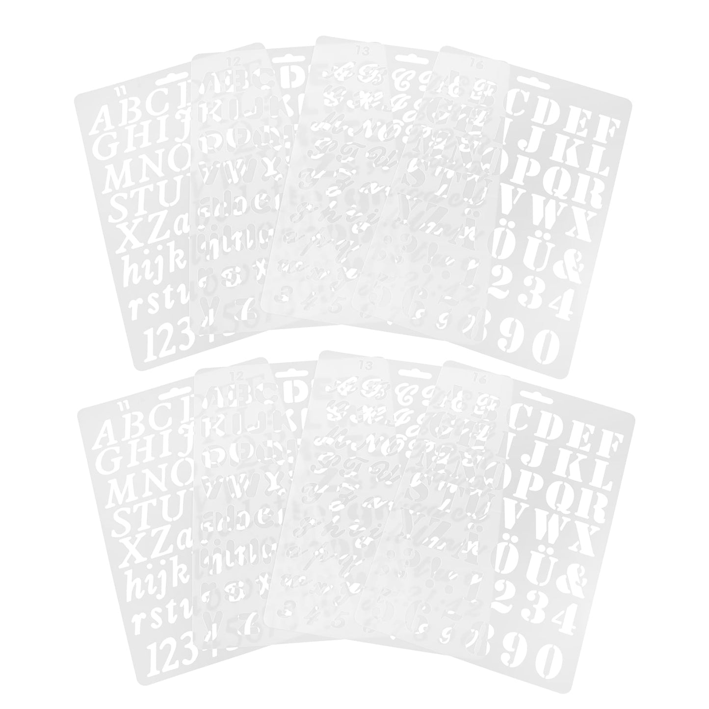 Worgeous 8 Pcs Painting Template Large Number Stencil Printable Cursive Stencils White V1189-WXFWAL-20260326-02123