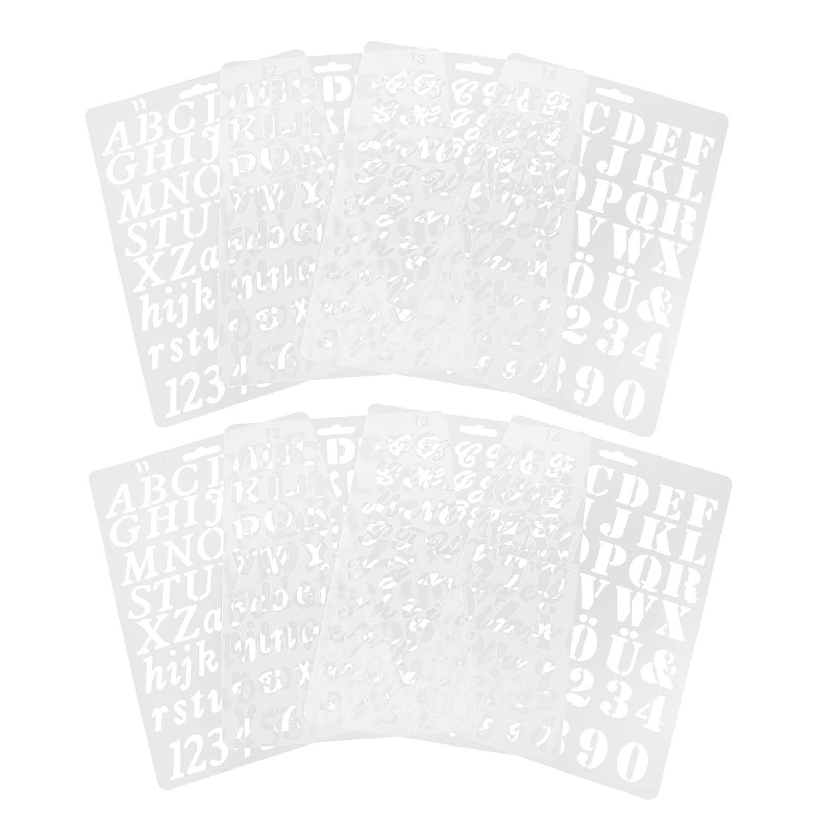 Worgeous 8 Pcs Painting Template Large Number Stencil Printable Cursive Stencils White V1189-WXFWAL-20260326-02123