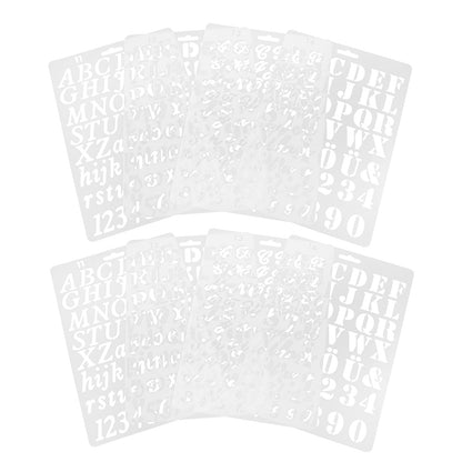 Worgeous 8 Pcs Painting Template Large Number Stencil Printable Cursive Stencils White V1189-WXFWAL-20260326-02123