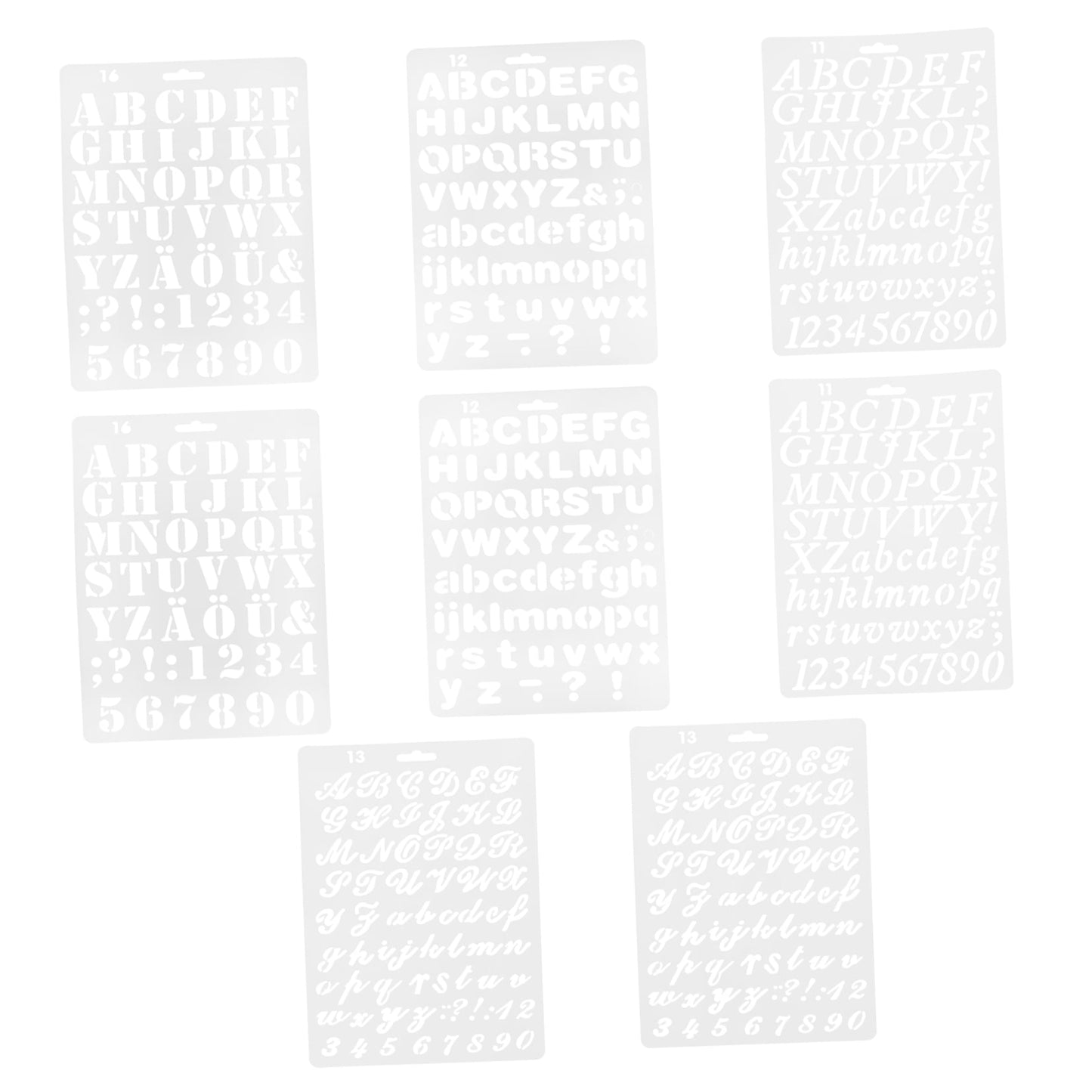 Worgeous 8 Pcs Painting Template Large Number Stencil Printable Cursive Stencils White V1189-WXFWAL-20260326-02123