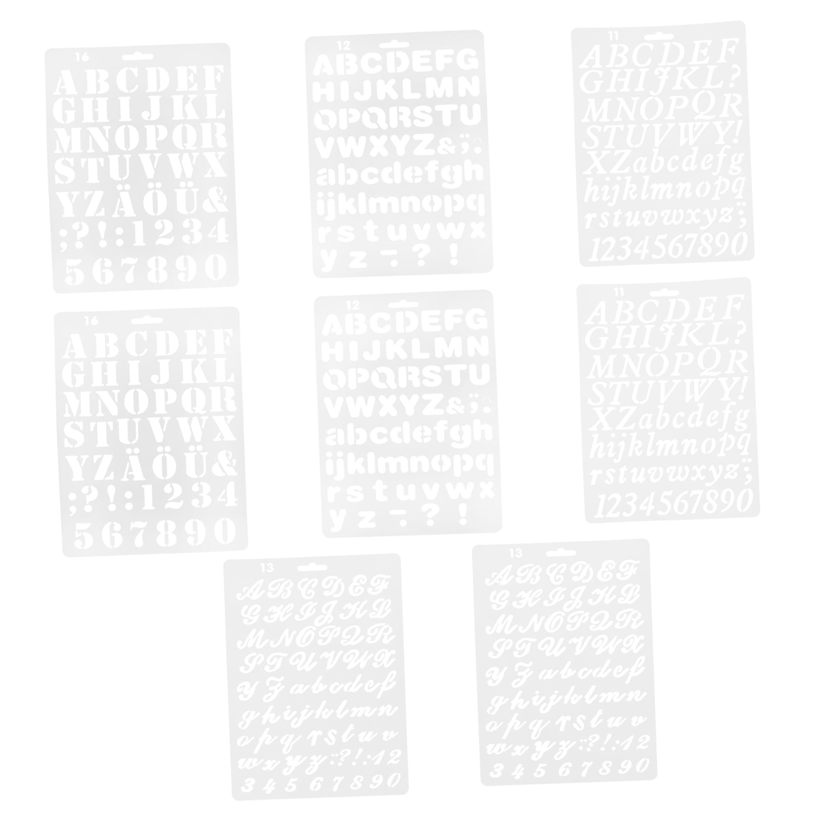 Worgeous 8 Pcs Painting Template Large Number Stencil Printable Cursive Stencils White V1189-WXFWAL-20260326-02123