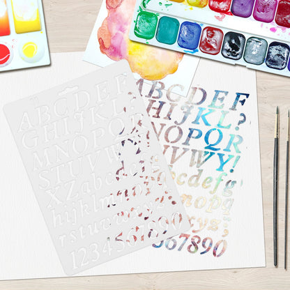 Worgeous 8 Pcs Painting Template Large Number Stencil Printable Cursive Stencils White V1189-WXFWAL-20260326-02123