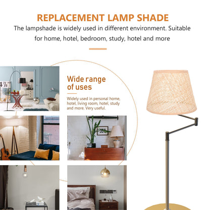 SKISUNO Khaki Rattan Floor Lamp Shade Replacement 6.7x6.7in for Study Room, 1 Piece and Stylish V1189-WXFWAL-20260326-02125