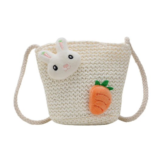 Darzheoy Girls Knitting Bag Straw Handbags for Summer Crossbody Bag Kids Wallet Girls Purse Straw Bag Beach V1189-WXFWAL-20260326-02129