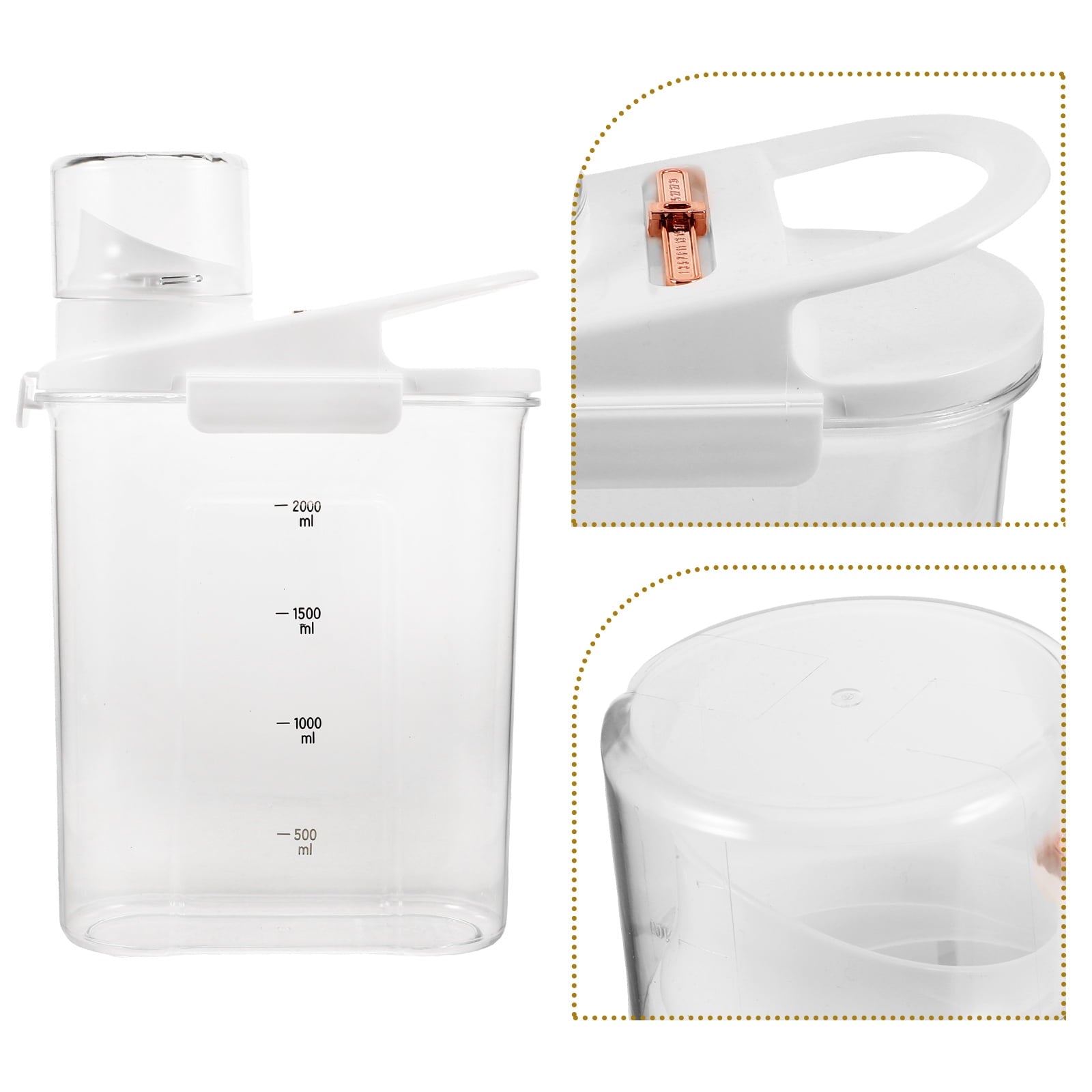 Worgeous Laundry Powder Detergent Container Transparent Laundry Detergent Dispenser Jar V1189-WXFWAL-20260326-02132