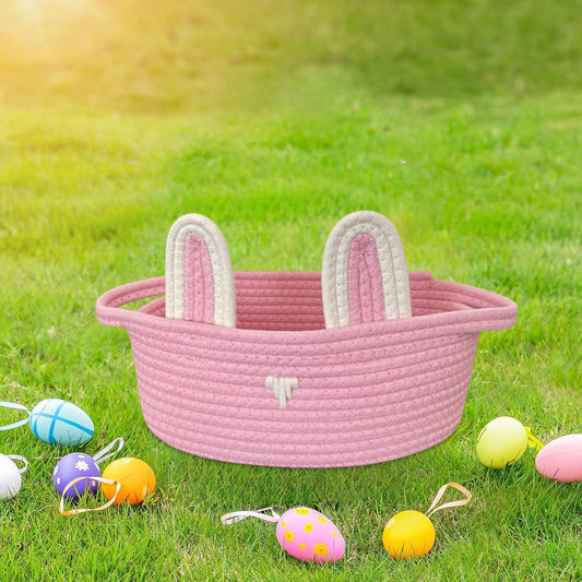 Chmadoxn Adorable Easter Bunny Basket for Kids - Perfect Easter Gift, Cute Easter Bucket Bags with Rabbit V1189-WXFWAL-20260326-02164