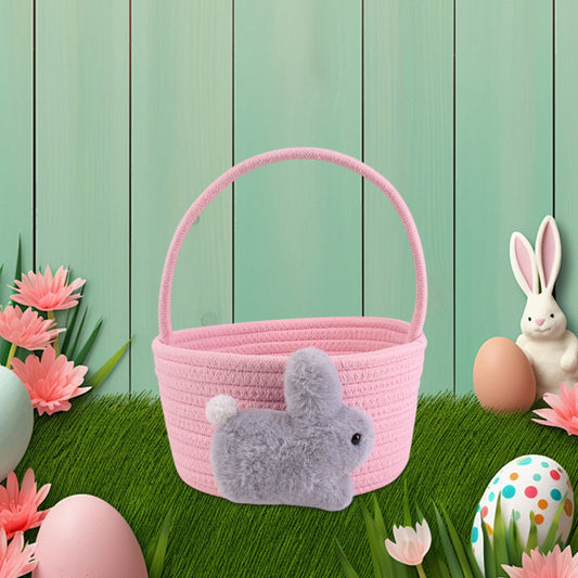 Chmadoxn Adorable Easter Bunny Basket for Kids - Perfect Easter Gift, Cute Easter Bucket Bags with Rabbit V1189-WXFWAL-20260326-02169