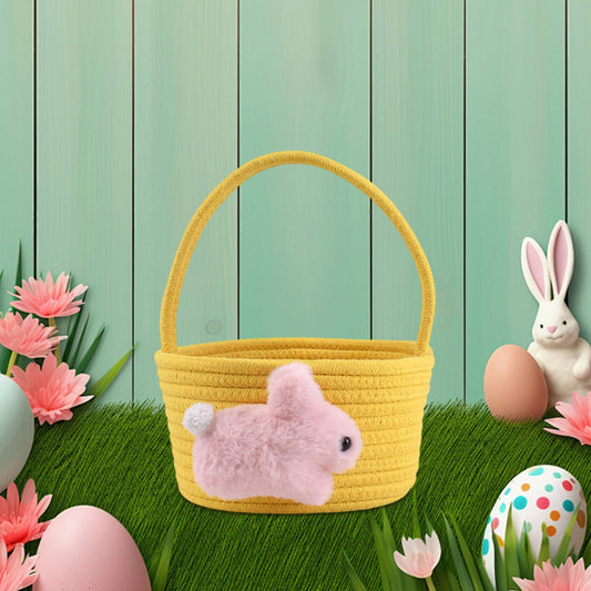 Chmadoxn Adorable Easter Bunny Basket for Kids - Perfect Easter Gift, Cute Easter Bucket Bags with Rabbit V1189-WXFWAL-20260326-02170