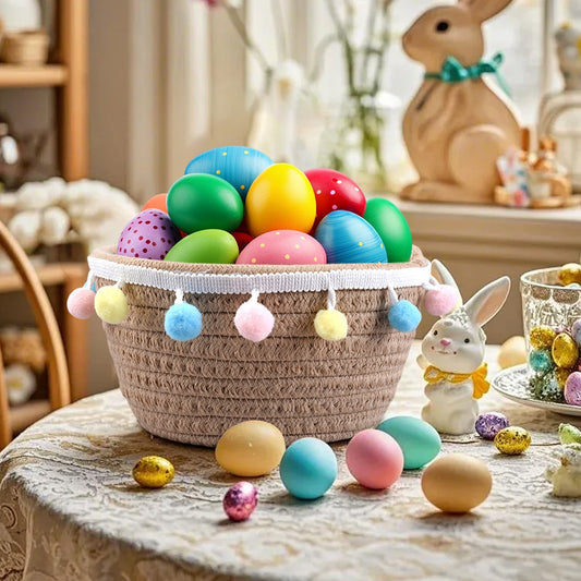 Chmadoxn Adorable Easter Bunny Basket for Kids - Perfect Easter Gift, Cute Easter Bucket Bags with Rabbit V1189-WXFWAL-20260326-02171